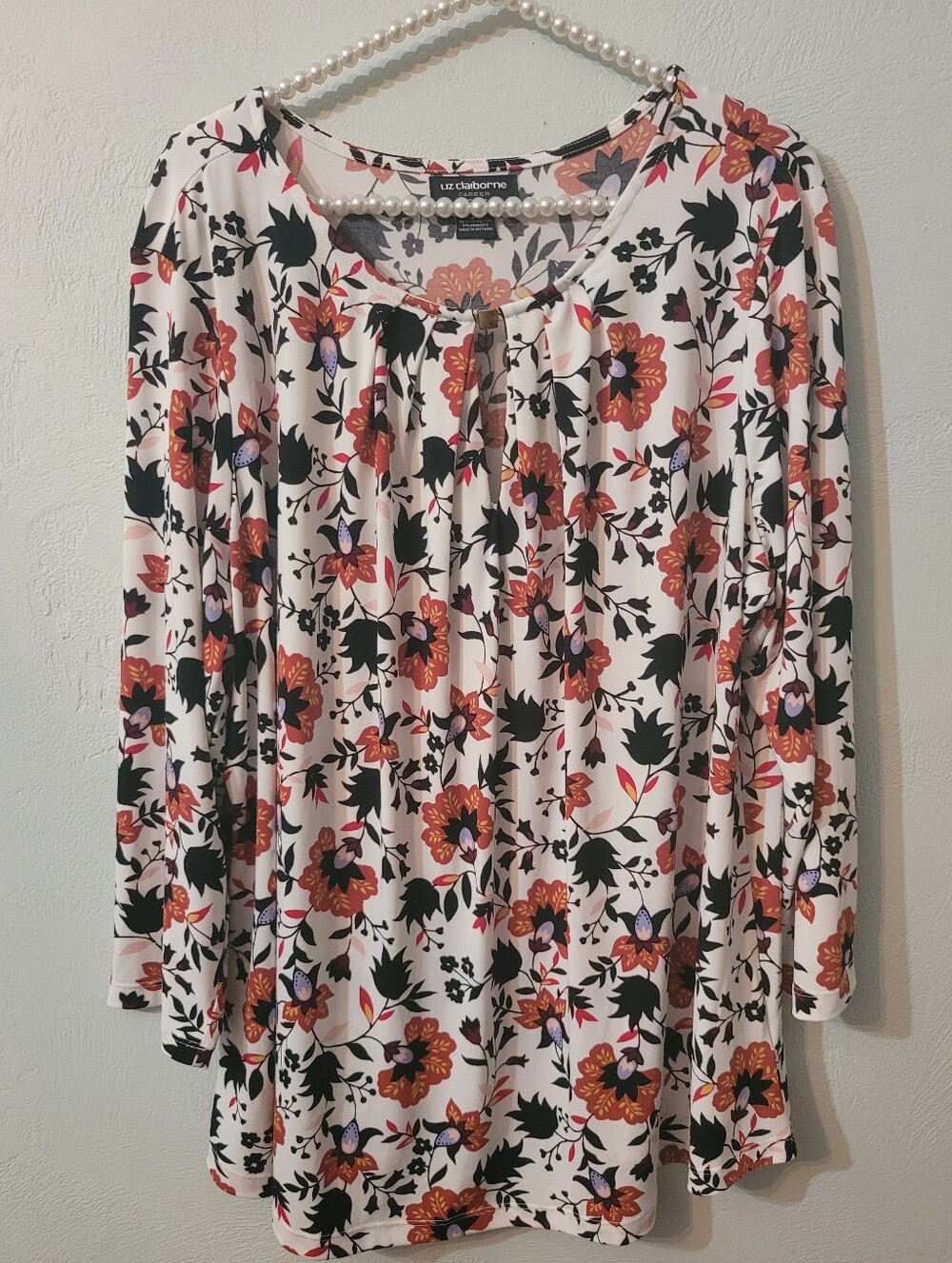 Liz Clairborne Career Beatiful Flower Plus Size Top Size 2X